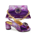 Latest Purple Shoe and Bag Set for Women Shoe and Bags Set for Party Elegant Wedding Shoes Bride