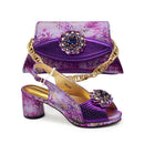 Latest Purple Shoe and Bag Set for Women Shoe and Bags Set for Party Elegant Wedding Shoes Bride