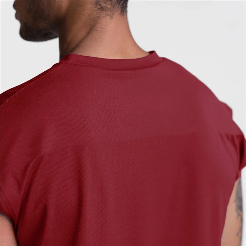Men Breathable Exercise Tank Top Sports Casual Sleeveless T-shirts Gym Clothing