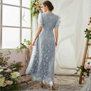 Dress Women Dress Casual Party Mesh V Tie Lined Evening Dress Bridesmaid Wedding Party