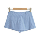 Women's Summer Anti-light Shirt Skirt Shorts Striped Half Short Mini Skirt