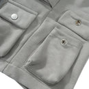 Summer Men's Multi Pockets Zipper Shorts Baggy Safari Style Drawstring Elastic Waist Pioneer Pants