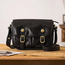 Genuine leather men's messenger bag designer handmade leather work black shoulder bag