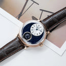 Men Retro Rose Gold Mechanical Automatic Watch Starry Sky Design 24-Hour Display Leather Strap Miyota Movement SCM-S
