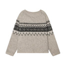 Jacquard Knitted Pullovers Women Winter Casual Loose Sweater
