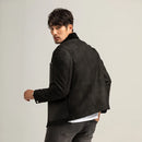 Men's Black Shearling Jacket Mens Shearling Jacket Short Coat For Men