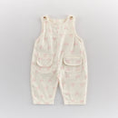 Girls Floral Bib Overalls Casual Pants for Baby Girls
