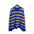 Stripe Knitwear Patchwork Baggy Round Neck Sweaters Pullovers Oversize Knit Clothes