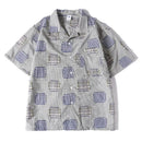 Shirt Men Summer Streetwear Loose Casual Plaid Button Shirts
