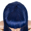 Black Pearl Long Straight Human Hair Wigs With Bangs For Women Hair Wigs