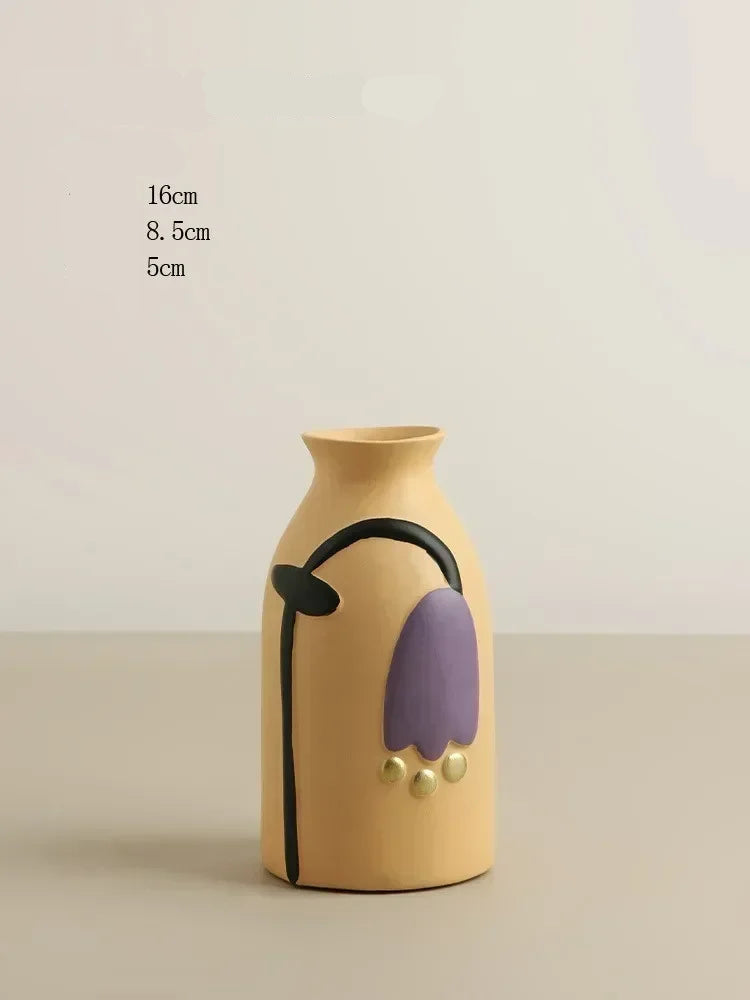 painted ceramic vase living room flower arrangement ornaments creative home accessories