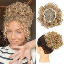 Hair Piece Elastic Drawstring Loose Wave Curly Hair Buns Hair Piece Extensions For Women Dark Brown