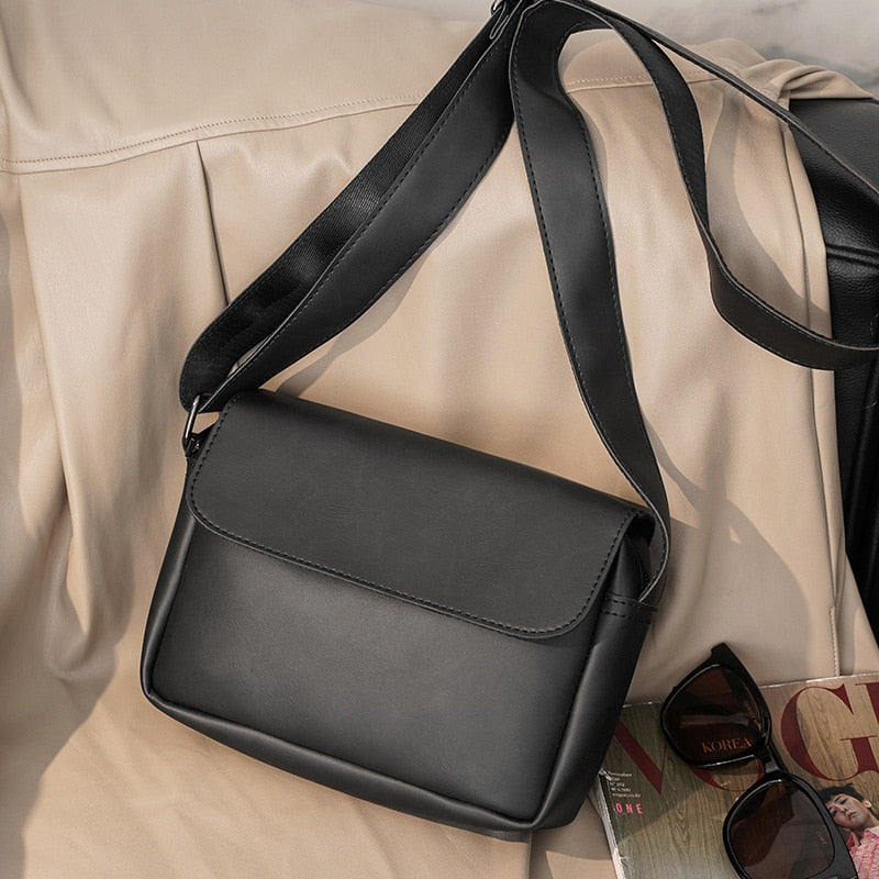 Vintage Solid Crossbody Bags Luxury Leather Waterproof Handbag New Multifunction Single Shoulder Bags For Male