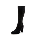 Women Knee High Boots Winter Suede Side Zip Chunky High Heel Boots Women Sexy Shoes High Boots
