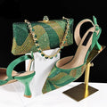 Design Shoes Matching Bag Set Elegant Mature Women Pointed Toe Pumps