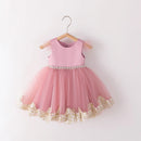 Girls Elegant Dresses Cape Golden Embroidery Child Ceremonial Party Frocks Baby Princess Gown 1-5 Years