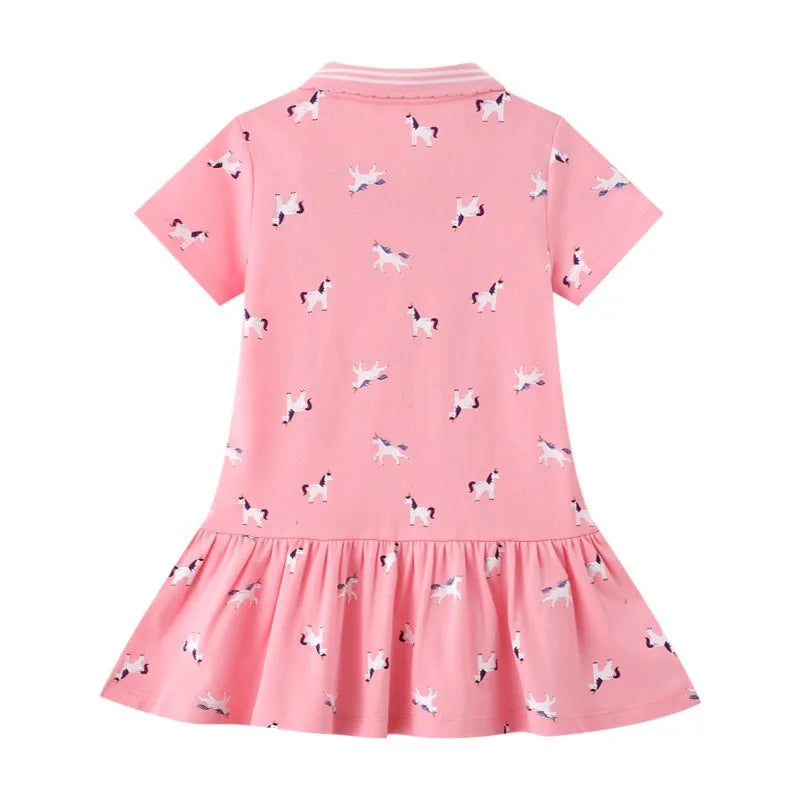 Summer Kids Girls Party Dresses Yellow Toddler Kids Frocks Short Sleeve Birthday Baby Dresses