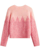 Elegant Sweet Pink Cardigan Women Cute Knitted Sweaters Chic Pearls Jacket Tops