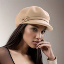 Wool octagonal hat for women in autumn and winter cap for women
