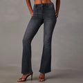 Denim Pants Casual Decent High Waist Full Length Straight Daily Pants For Women