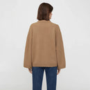 Women Simple and Versatile Geometric Square Embroidery Sweater Loose Wide-sleeved Wool Knit Sweater and Winter