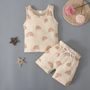 Children Boy Clothing Vest Short Pant 2Pcs Set Kid Girl Baby Outfit