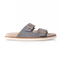 Mens Genuine Leather Slippers Summer Footwear Breathable Beach Shoes Buckle Nubuck Leather Slides