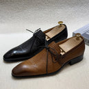 Men Toe Brogue Derby Shoes Genuine Leather Lace-Up Luxury Dress Oxford Male Leather