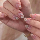 Butterfly Wearable Nail Art Long Square False Nails Detachable Finished Fake Nails Press on Nails