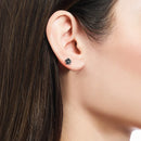 Pentagonal Flower Stud Earrings Europe Glam Fine Jewerly For Women In 925 Sterling Silver