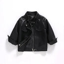 Spring Autumn Boys Jacket Waterproof Zipper Children's Leather Coat Birthday Kids Clothes