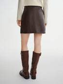 Women A-line Leather Skirt Winter the Bold Collection Half Skirt