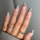 Waves Design Wearable Nail Art Glossy Fake Nails Short Ballet Finished False Nails Press on Nails with Glue