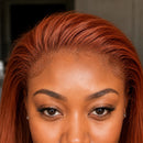 13x4 Lace Front Straight Human Hair Wig 18 Inch Ginger Copper Orange Glueless Wig Pre Plucked Baby Hair for Women