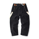 Cotton Washed Canvas Overalls - Durable Loose Straight Men's Lumberjack Casual Pants