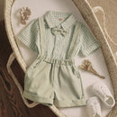 Toddler Infant Kid Baby Boy Clothes Set Little Gentleman Plaid Shirt Overalls Shorts Outfits Summer