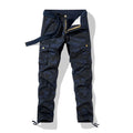 Men's Cotton Casual Cargo Pants Baggy Travel with Multi Pockets
