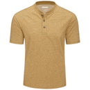 Men's Henley T-shirt Cotton Blend Summer Short Sleeve Front Placket Tee Shirt