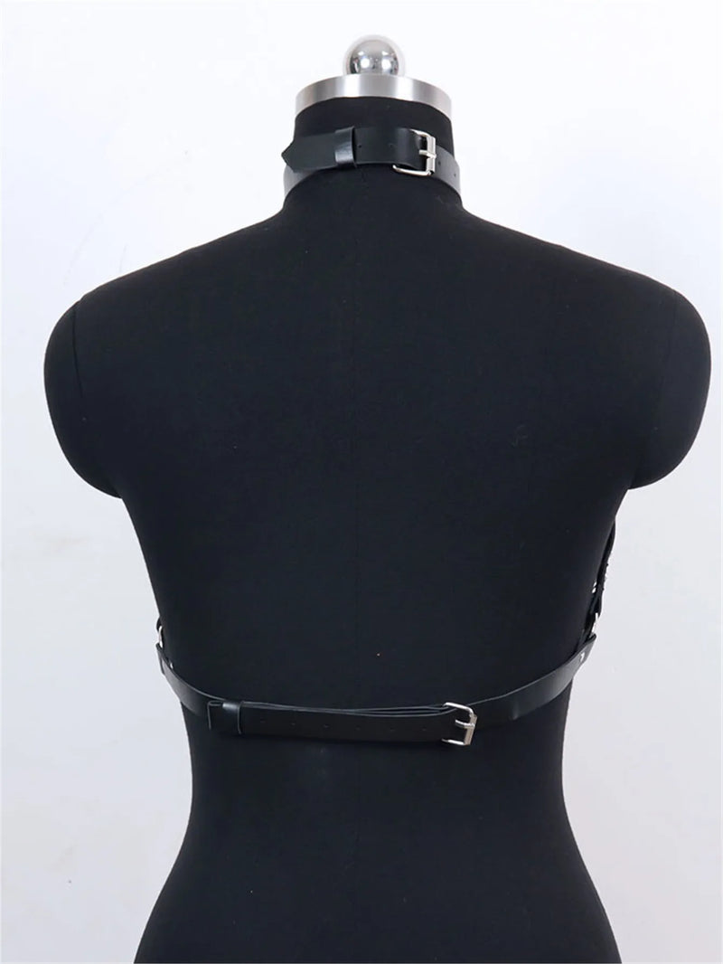 Women Body Chest Harness Bodycon Lingerie Chain Vest Leather Lingerie Bondage Lingerie Gothic Fetish Clothing