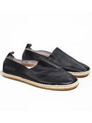Summer Men Casual Leather Straw Shoes Breathable Slip On Loafers Flats