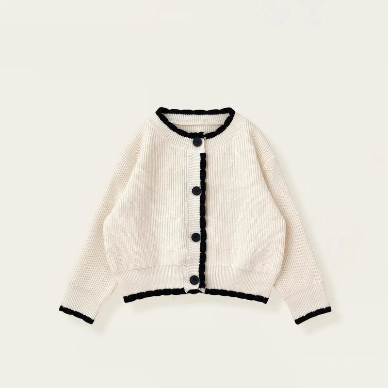 Girls Set Autumn and Winter Knitted Cardigan Floral Dress for Baby Girls Two Piece Set