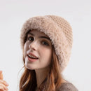 Winter Beanies for Women Soft Fur Bucket Hat Girl Plush Thicken Coldproof Ear Protection Cap Knitted Wool Warm Burr Hats