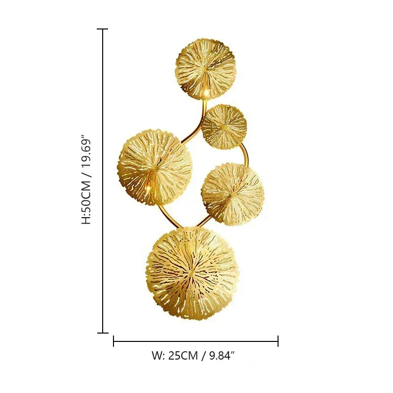 Wall Lamp Gold Lotus Leaf Led Wall Lamp Nordic Bedside Living Room Decor Home Lighting Wall Sconce Lamp
