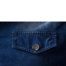 Men's Casual Slim Casual Long Sleeved Denim Shirts Washed Denim Male Shirt