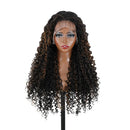 13x4 Curly Lace Front Wig 22 Inches Pre Plucked Pre Cut Water Wave Lace Wigs For Women Ombre Brown Wigs