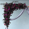 Wedding Flower Arrangement Black Rose Flower Row Dark Purple Wedding Background Decoration