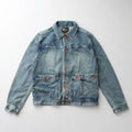 Retro Lapel Denim Cargo Jacket Men's Cotton Casual Motorcycle Coat