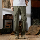 Spring Autumn Men Cargo Pants Loose Fit Straight Leg Cotton Casual Long Pants For Men