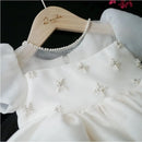 Baby Girls Beading Christening Gowns Chiffon Wedding Party Dresses for Newborn Birthday Kids 1-8 Years