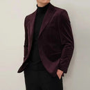 Spring Men Smart Slim Red Corduroy Blazer Coat Blazers Coats